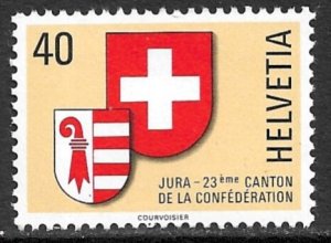 SWITZERLAND 1978 Admission of JURA as Canton Issue Sc 666 MNH