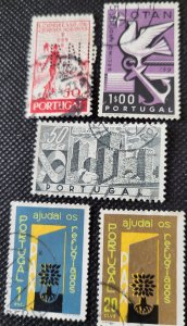 Portugal, 1943-60,remnant set of 5, commemoratives, used,SCV$1.35