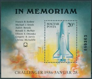 Hungary Stamps 1986 MNH Challenger Space Shuttle Astronauts Commemoration 1v M/S