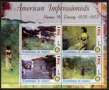 GUINEA- 2003 - Am. Impressionists, T W Dewey - Perf 4v Sheet-MNH-Private Issue