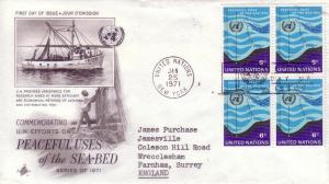 United Nations FDC Sc.# 215 Peaceful Use of the Seas x4 L452