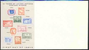 United Nations First Day of Issue Envelope 10 Years Unused