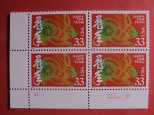 UNITED STATES STAMP: 1999 SC#3272 LOVELY  YEAR OF THE RABITT  MNH BLOCK OF 4