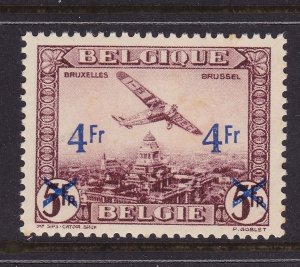 Belgium Scott C7, 1935 4F on 5F surcharge,  VF MNH Scott $40