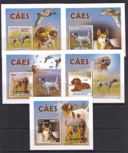 Guinea Bissau 2010 Dogs 5 S/Sheets Deluxe Edition MNH**