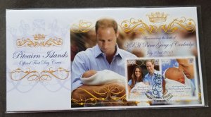 *FREE SHIP Pitcairn Islands Royal Baby Birth Of Prince George 2013 William (FDC)