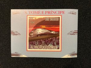 Sao Tome & Principe 2009 : High Speed Train - MNH S/S VF IMPERFO