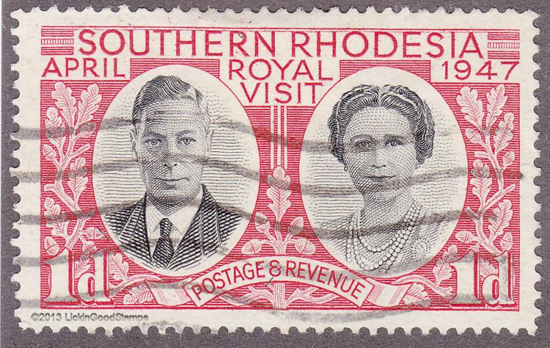 Southern Rhodesia 66 USED 1947 Royal Visit Tour