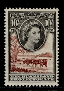 BECHUANALAND QEII SG153, 10s black and vermilion, NH MINT. Cat £45.