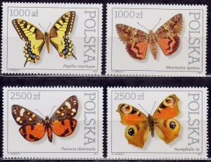 Poland, 1991, Butterflies, used