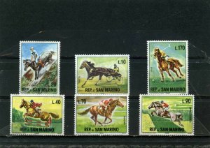 SAN MARINO 1966 HORSES SET OF 6 STAMPS MNH