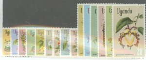 Uganda #115-129 Unused Single (Complete Set) (Flowers)