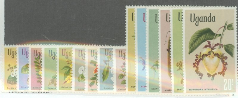 Uganda #115-129  Single (Complete Set) (Flowers)