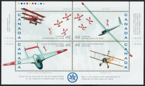 AIR SHOW = AVIATION = Souvenir Sheet of 4 stamps = Canada 1999 #1807 MNH