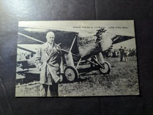 1930 USA Postcard Cover Little Falls MN to What Cheer IA Charles Lindbergh