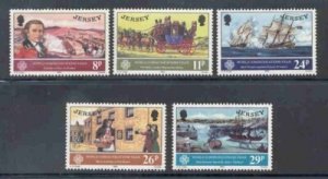 Jersey Sc 310-4 1983 Communications Yr stamp set mint NH