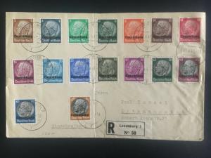 1940 Luxembourg Germany Registered stamp set Cover Overpinted