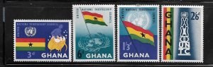 GHANA, 67-70, MNH, FLAG IN ORIGINAL COLOR