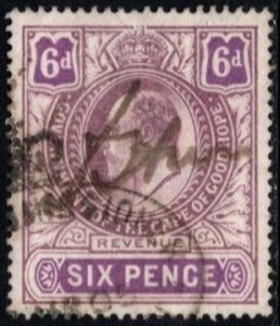 1903 Cape of Good Hope Revenue 6 Pence King Edward VII General stamp Duty Used