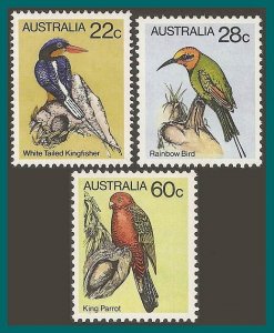 Australia 1980 Birds 4, MNH #733,734,737,SG675,SG735,SG738
