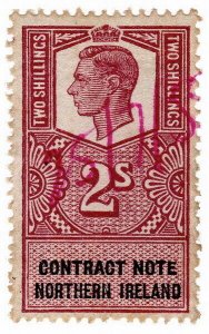 (I.B) George VI Revenue : Contract Note (Northern Ireland) 2/-