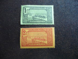 Stamps - Guadeloupe - Scott# 79,81 - Mint Hinged Part Set of 2 Stamps