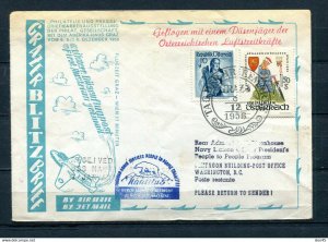 Austria 1958  Stamp day Cover send to USA People to people Program 11144