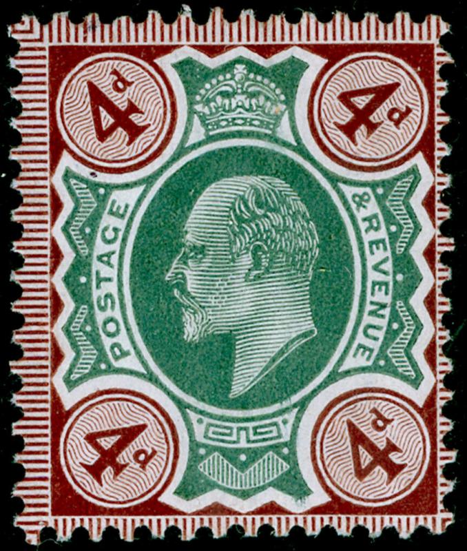 SG236a SPEC M24(1), 4d green & chocolate-brown (CHALKY), NH MINT. Cat £70.