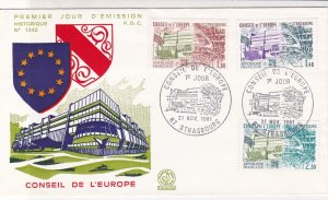 France 1981 Council of Europe Pic Cancels + Buildings Stamps FDC Cover Ref 31697