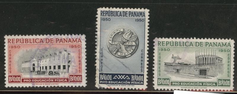 Panama  Scott RA31-33 Used postal tax stamp  set 1951