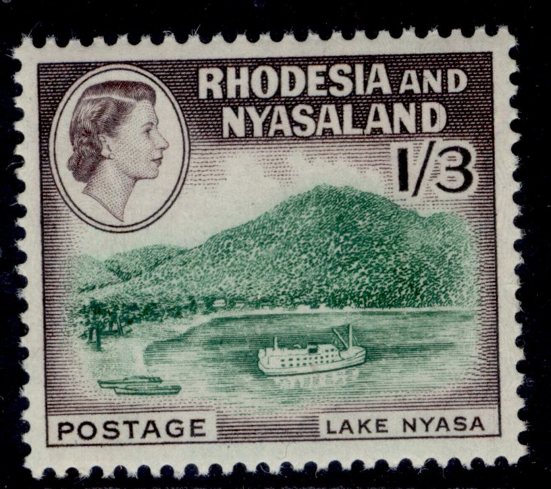 RHODESIA & NYASALAND QEII SG26, 1s 3d emerald & deep chocolate, NH MINT.