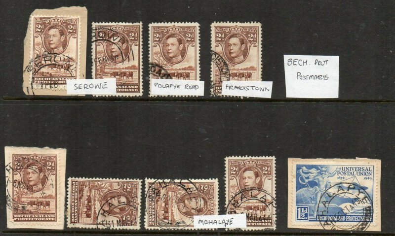 Bechuanaland: 1938-49 postmark group (9)