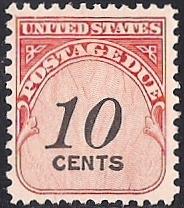 J97V 10 Cent Carmine Rose & Black mint OG NH VF