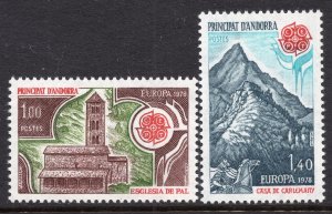 EUROPA CEPT 1978 - Andorra France - Monuments - Church - MNH Set