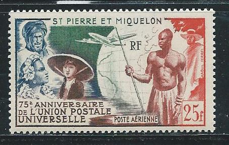 St. Pierre & Miquelon C18 1949 75th UPU single MLH