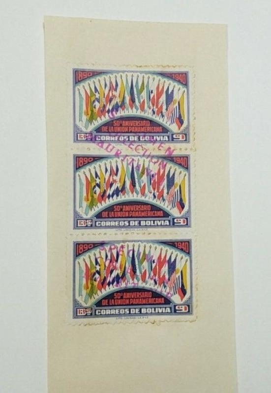 O) 1940 BOLIVIA, FLAGS OF 21 AMERICAN REPUBLIC - PAN AMERICAN UNION 150TH ANNIVE 