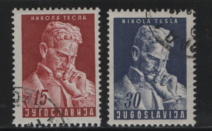 YUGOSLAVIA, 273-374, USED, 1953, NIKOLA TESLA