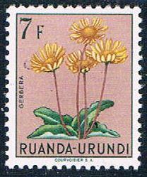 Ruanda Urundi 129 MNH Flower Gerbera 1953 (R0243)+