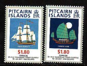 Pitcairn-Sc450-1- id12- unused NH set-Ships-Stamp exhibition-1996-