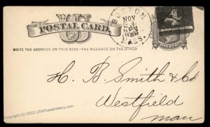 USA 1800s Boston Mass Negative Numeral 4 Fancy Cancel Cover 94920