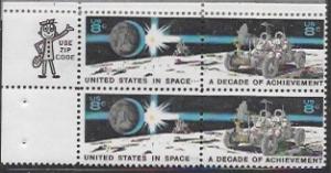 US #1434-35 Zip Code Block.  US in Space.