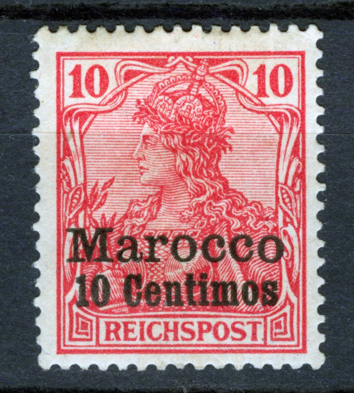 German Post Morocco, 1900, German Empire Postage Stamps Surcharged 10c, red