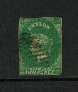 Ceylon SG# 3, Used, Hinge Remnant, sm, shallow hinge thin - S10439