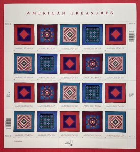 Scott 3524 - 3527  AMISH QUILT Pane of 20 US 34¢ Stamps MNH  2001