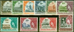 Lesotho 1966 Set of 10 SG110A-120A Very Fine MNH