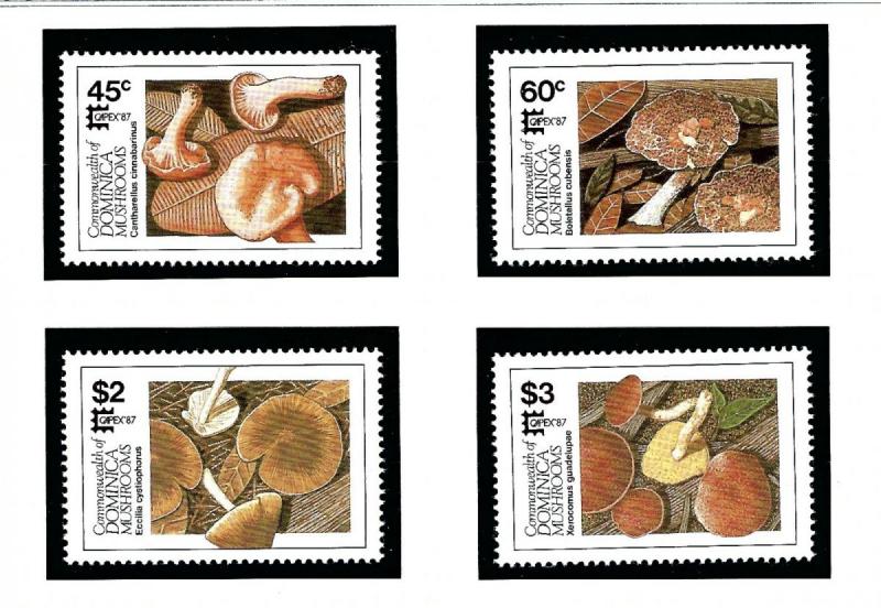 Dominica 1024-27 MNH 1987 Mushrooms