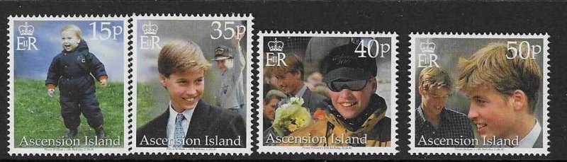 ASCENSION SG801/4 2000 18th BIRTHDAY OF PRINCE WILLIAM  MNH