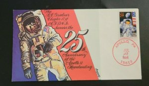 1994 Apollo 11 Moonlanding PA Bernard Goldberg Hand Painted First Day Cover