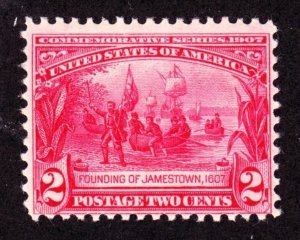 US 329 2c Jamestown Exposition Mint F-VF OG LH SCV $27.50