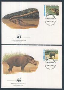 Nicaragua stamp WWF: American tapir set on 4 FDC 1985 WS100555